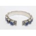 Bangle Cuff Bracelet Sterling Silver 925 Lapis Lazuli Gems Stone Handmade C442